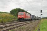 185 294 mit KLV-Zug Ri.Kornwesheim.Aufgenommen bei Ebersbach/Fils am 23.6.2011