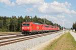 185 181 mit 151 166, 151 123, 151 034, 140 459 und 140 501 im Schlepp am 26.07.2011 bei Hrbach.