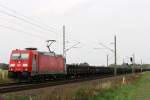 185 329-7 DB Schenker/Green Cargo mit Stahlcollizug in Seehausen/Altmark, 17.09.2011