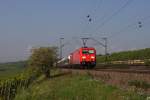 185 317-5 mit einem gemischten Gterzug in Erbach (Rheingau) am 03.09.2011
