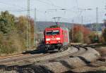 185 291-2 mit einen KLV-Zug bei Fulda am 26.10.2011