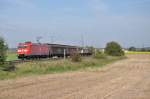 185 154 am 27.09.2011 mit Gterzug bei Batzhausen