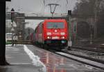 185 241-7 mit einer 155 als Wagenlok und gemischtem GZ in Fahrtrichtung Norden. Aufgenommen am 21.01.2012 in Eichenberg.