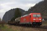 Die 185 211-0 am 28.01.2012 in Leutesdorf.