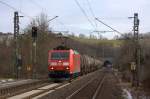 Die 185 148-4 am 21.02.2012 in Eilendorf.