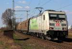 185 389-4 mit Papierzug in Porz Wahn am 22.03.2012, Gru an den Tf !