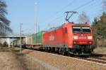 185 170-8 mit KLV Zug am 25.03.2012 bei Friesack