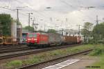 185 007 mit Aufliegern am 12.05.2012 in Kln West.