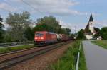 185 358 mit einem Gterzug am 23.06.2012 unterwegs bei Hausbach.