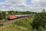 185 270 mit einem Gterzug am 09.07.2012 unterwegs bei Laaber.