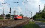 185 317-5 fuhr am 25.07.2012 mit einem Kieszug durch Verden.