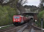 185 394 mit Gterzug am 27.04.2012 in Guxhagen