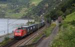 185 259-9 mit einem COntainerzug bei Assmanshausen 2.8.12