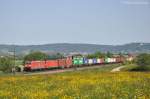 185 153 + 185 XXX am 19.05.2012 mit Containerzug bei Plling