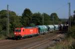 Die 185 253-2 am 08.09.2012 mit einem umgeleiteten Kalkzug in Eschweiler Hbf.