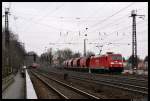 Bei eher migem Fotowetter ist 185 268-0 auf der Siebenbogenbrcke Richtung Frth unterwegs. Im Hintergrund ist schon bereits ein weiterer Gterzug zu sehn... Aufnahmedatum: 14. Mrz 2012