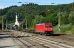 185 363 mit einem KLV am 14.07.2012 bei der Durchfahrt in Wernstein.