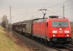 185 381-1 DB Schenker Rail bei Staffelstein am 10.01.2013.