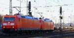 185 174-0 und 185 019-7 beide von der DB  rangiern in Aachen-West bei schnem Winterwetter am 13.1.2013.