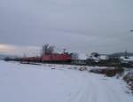 185 148 und 185 019 zusehen am 27.01.13 in Etzelbach.