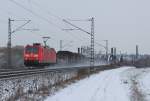 Am 9.Februar 2013 war 185 073 mit einem gemischten Güterzug bei Elze auf dem Weg Richtung Süden.