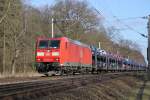 185 052-8 mit Autozug am 01.03.2013,Abzweig Bamme