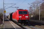 185 318 mit gemischten Gterzug am 02.03.2013 in Kps. 