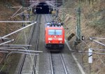 Die 185 273-0 von Railion leistete bei einer Cobra 2827 mit einem kurzen Coilzug aus Aachen-West nach Belgien.