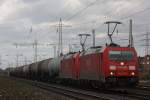 185 245 und eine weitere 185er zogen am 25.11.12 einen Kesselzug durch Ratingen-Lintorf.