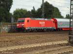 185 309--2 fuhr am 10.08.13 mit einen gemiscten gterzug durch hh-harburg