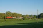 185 099-9 mit Kesselwagen am Ortsrand von Singen(Htw). 27.05.13