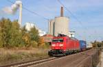 Am 22.Oktober 2013 war DBSR 185 021 mit einem Containerzug auf dem Weg Richtung Sden.