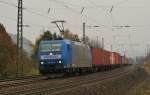 185 510-5 mit einen Containerzug Richtung Süden am 14.11.13