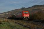 185 275-5 mit einen Containerzug am 03.12.13 Richtung Würzburg bei Thüngersheim.
