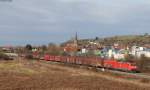 185 111-2 mit dem  EZ 45015 (Mannheim Rbf-Chiasso) bei Teningen 15.1.14
