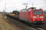 185 156-7 DB Schenker bei Staffelstein am 19.02.2014.