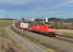 185 306 mit einem KLV am 08.02.2014 bei Haiding.