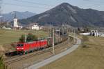 185.353 +185... ziehen am 24.02.2014 den Güterzug 48930 bei Kammern über den Schoberpass.