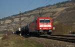 185 387-8 bei sehr schönen Wetter Richtung Würzburg unterwegs am 11.03.14 bei Thüngersheim.