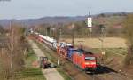 185 128-6 mit einem Autozug bei Denzlingen 19.3.14