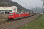 185 268 + 185 221 mit Z48933 am 2.04.2014 kurz vor dem Bahnhof St.Michael.