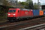 185 309-1 ist mit einen intermodal am 30.04.14 durch hh-harburg gefahren