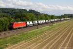 185 198 mit einer Ladung Sprinter auf dem Weg nach Norden. Kenzingen, 30.05.2014