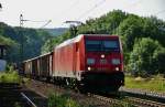 185 236-7  mit einen Güterzug bei Vollmerz am 03.06.14.