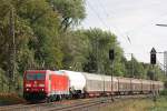 185 402 am 17.9.13 mit einem gemischten Gz in Ratingen-Lintorf.