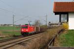 185 272 mit Güterzug bei Hilperting (01.04.2014)