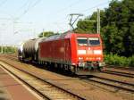 Am 17.07.2014 kam die 185 162-5 von der DB aus Richtung Magdeburg nach Niederndodeleben und fuhr weiter in Richtung Braunschweig .