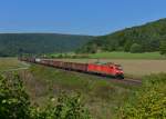 185 068 mit einem Güterzug am 28.09.2013 bei Harrbach.