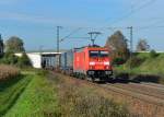 185 306 mit einem KLV am 19.10.2014 bei Plattling.