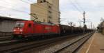 Die 185 293-8 von Railion Logistik muss am 12.11.2014 mit dem Kesselzug in Böheimkirchen einen kurzen Stop einlegen.